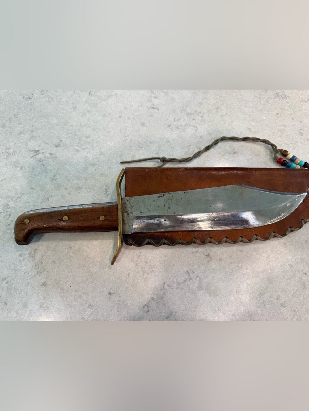 WESTERN W49 USA LARGE BOWIE KNIFE - Custom sheath